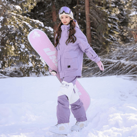 HIGH EXPERIENCE 滑雪服 滑雪外套 防风防水衣服 户外冬季雪地 L码 木槿紫