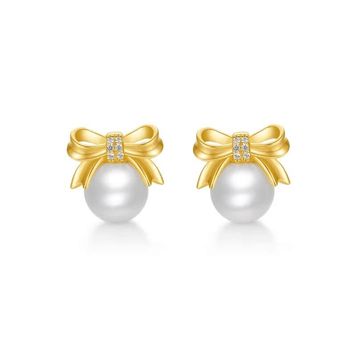 [중국 직배송] 차우 상상 리본 귀걸이, 스터드 귀걸이, 고급스러운 니치 스타일 *1개