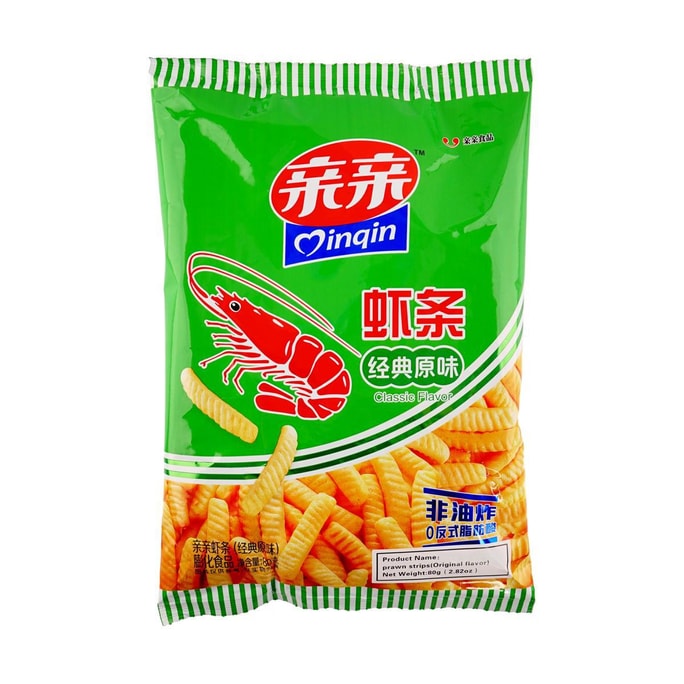 亲亲 虾条 原味 80g 【非油炸 用真虾】【童年怀旧零食】