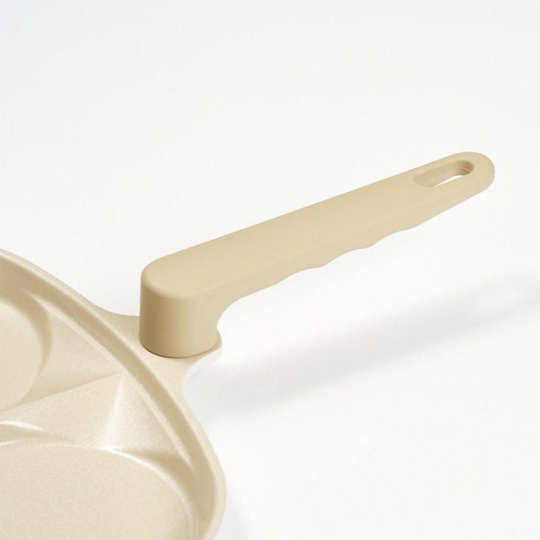 Beige Korean TRUECOOK Ceramic Double Hole Egg Frying Pan 6