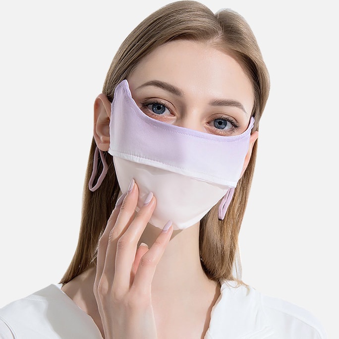 HSPM 新款氣質腮紅漸變防紫外線防曬輕薄透氣口罩高顏值3D立體防護眼角口罩 香芋奶紫