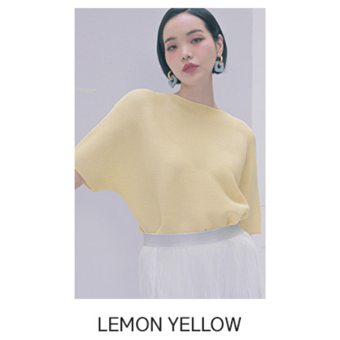 [[한국]에버큐브 플리츠 반팔 셔츠 레몬옐로우 1피스