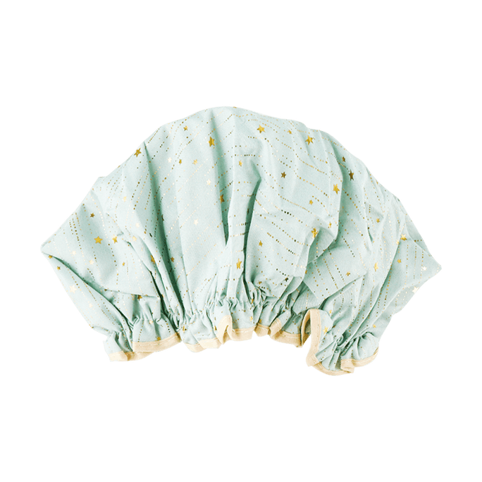 Allsmile Double-Layer Waterproof Shower Cap with Oil-Resistant Feature for Kitchen Use - Elegant Green Design