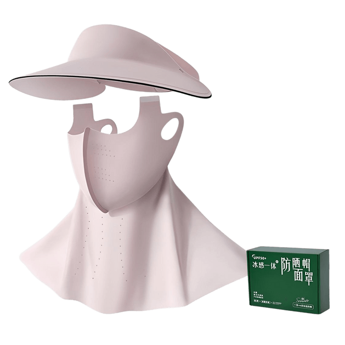 Summer Sun Hat Ice Silk Breathable UV Protection Pink/Set