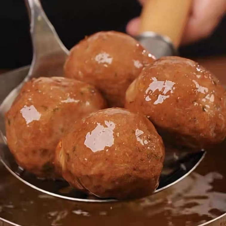 チーシャンフーズ ベジタリアンフォーハピネスミートボール：厳選された非遺伝子組み換え大豆を使用した本格的な味で、栄養価が高く、家族の宴会に欠かせない一品です。320g 4