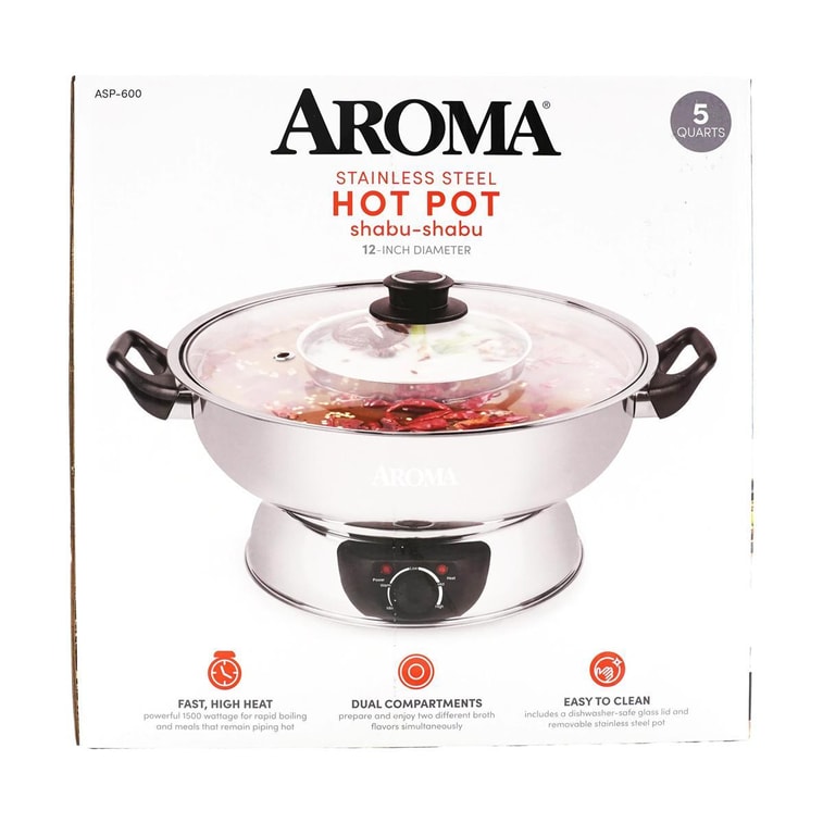 【低価格保証】4クォートステンレス電気しゃぶしゃぶ鍋 ASP-600 1年間製造保証 3