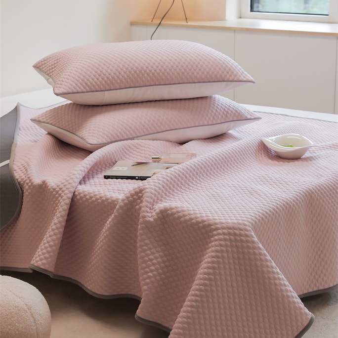 Dot Breeze Cooling Mat Set 3Pcs Set(includes 2 Pillowcases) King Size Pink