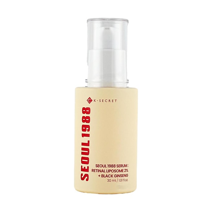 韓國KSECRET SEOUL1988精華:2%視黃醇脂質體 + 黑參 30ml 抗氧化抗老抗皺 改善膚色不均提亮 毛孔護理 敏感肌適用