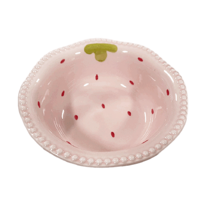 Pink Strawberry, 6 inch Bead Salad Bowl