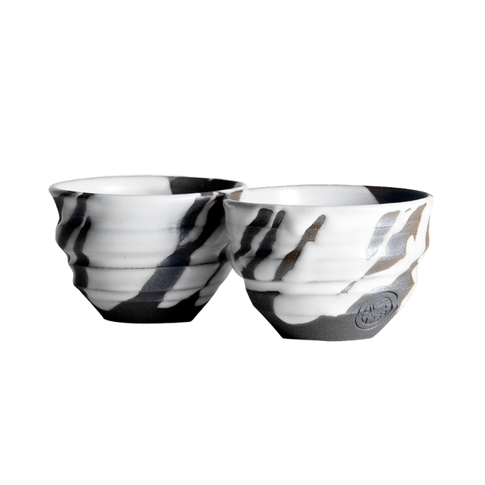 NINSHU guest bowl, Japanese-style handmade tea bowl, white liucai 1 pair