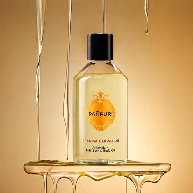 泰国PANPURI 牛奶沐浴按摩精油 身体抗氧化护肤油 保湿滋润 舒缓放松 250ml #Champaca Monsoon 金香本季风