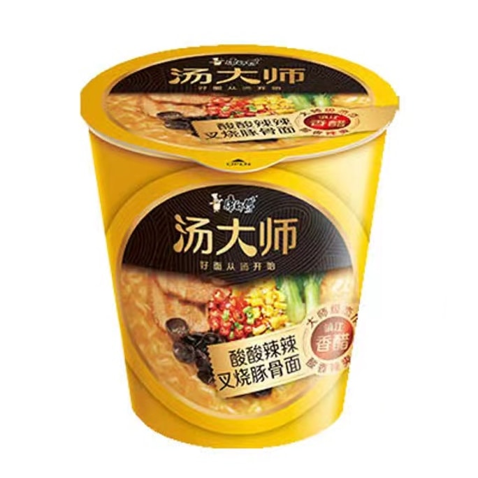 【中国直送】マスターコング即席麺 スープマスター 酸辣湯豚骨麺 80g*1バケツ