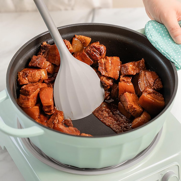 BUYDEEM Cast Aluminum Non-Stick Stockpot 4.7QT, 10.2 inch, Cozy Greenish 5