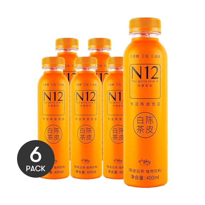 N12 陈皮白茶 植物饮料 400ml *6【6份超值装】【0糖0脂低卡】【清喉润肺 消食解腻】