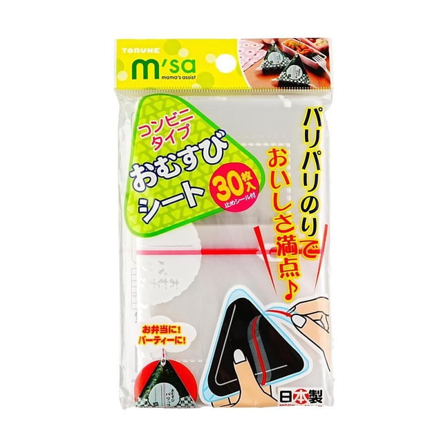 TORUNE Triangle Rice Ball Wrapping Paper Instant Rice Ball Seaweed Wrapping Sealing Stickers, 1 Pack of 30 sheets