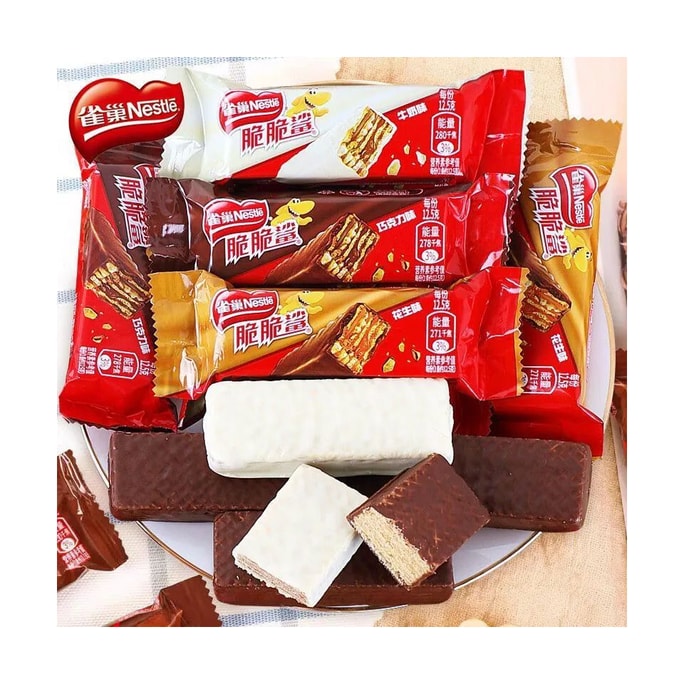 [Nestlé] Wafers Crispy Shark Milk Biscuits Chocolate Box Mixed Flavors Snack Bars Trendy Mixed Pack About 10g*8 Packs