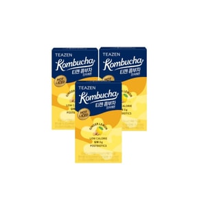 [한국 직배송] 티젠 콤부차 저칼로리 무설탕 발효음료, 생강 & 레몬맛, 10개입 (3박스)