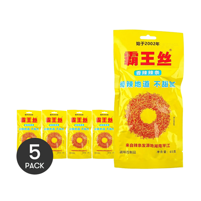 霸王丝 香辣辣条 65g*5【5包装】【爆辣挑战!】【湖南特产】