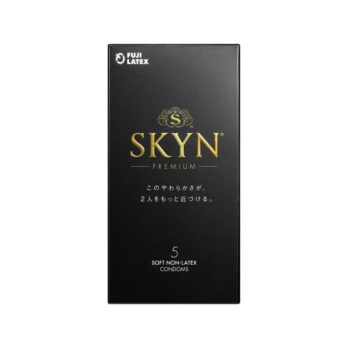 [일본 직배송] FUJILATEX SKYN 초박형 콘돔 콘돔 PREMIUM 논라텍스 미디엄 사이즈 5개입
