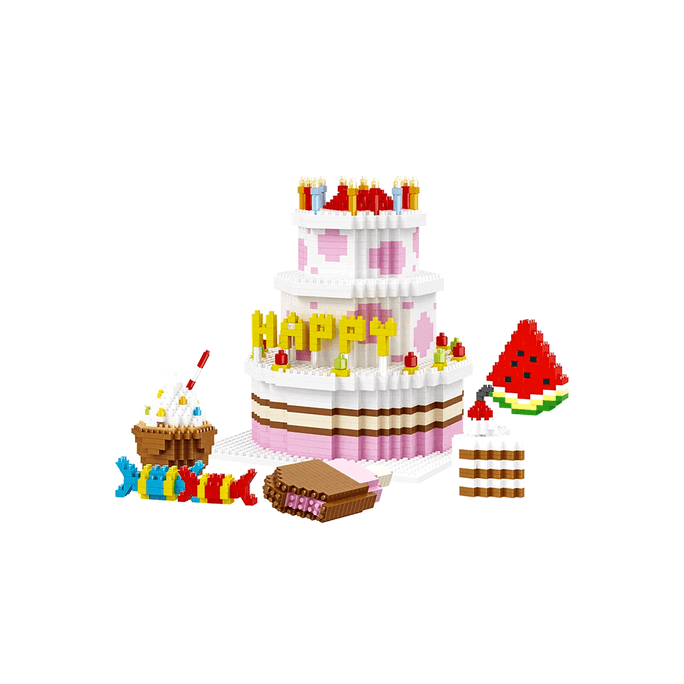 Birthday Cake Building Blocks Model Toy for Kids