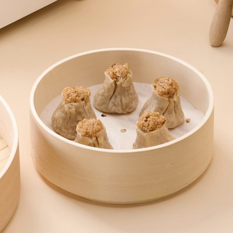 Non-stick Steaming Paper 50pcs 28 cm Double-sided Silicone Oil Coating Waterproof Anti-adhesive Heat-resistant Disposable Steamer Paper Round-shaped Paper Bottom Liner Steamer Tray Pad 3