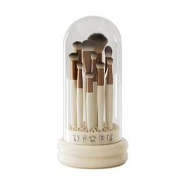 Makeup Brush Holder, Dustproof Organizer, for Vanity Table, Cream White 12.5×27.5cm