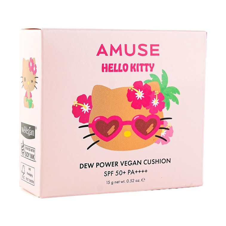 韩国AMUSE 水光气垫粉底 纯素 SPF50+ / PA++++ 24H持久持妆 清透遮瑕保湿 美白抗皱 养肤0刺激 #01 PURE 21号 亮粉米色【黑皮Hello Kitty联名限定版】  9