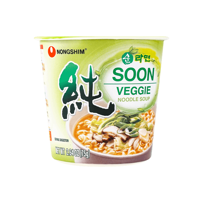 韩国NONGSHIM农心 SOON纯系列 素食拉面 原味 杯装 75g
