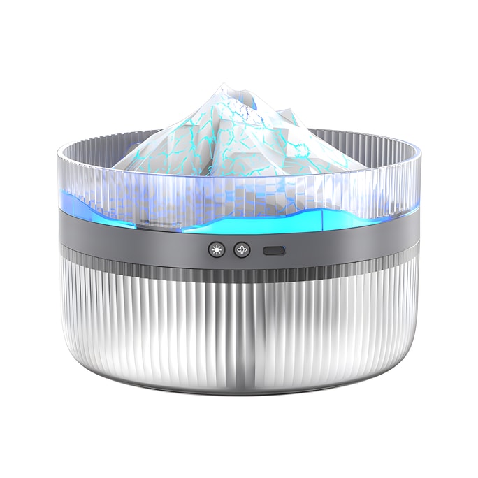 Volcano Aromatherapy Diffuser Humidifier Simulation Flame 2L Large Capacity Nano Atomisation White