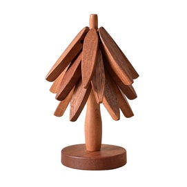 New tree solid wood ornament insulation pad heat-resistant anti slip not easy to mold walnut color 3 pieces