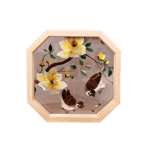 Intangible Cultural Heritage Shu Embroidery Handmade Embroidery Ornament Double 17 * 17 * 3.8cm