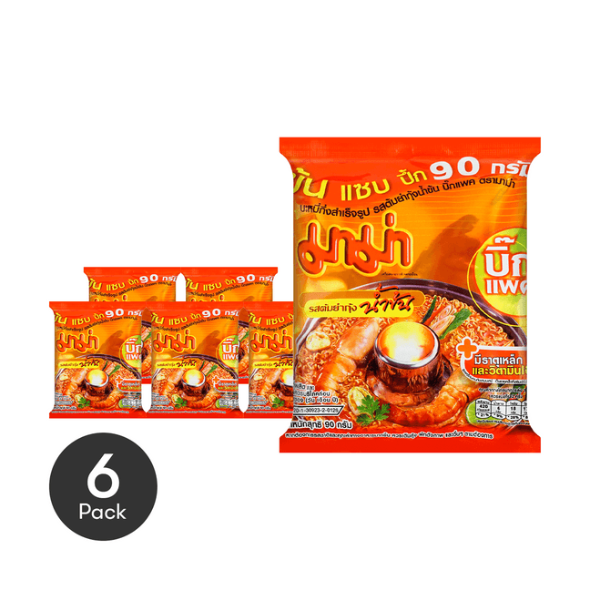 泰国MAMA 妈妈 冬阴功汤虾味方便面 90g*6【6包装】