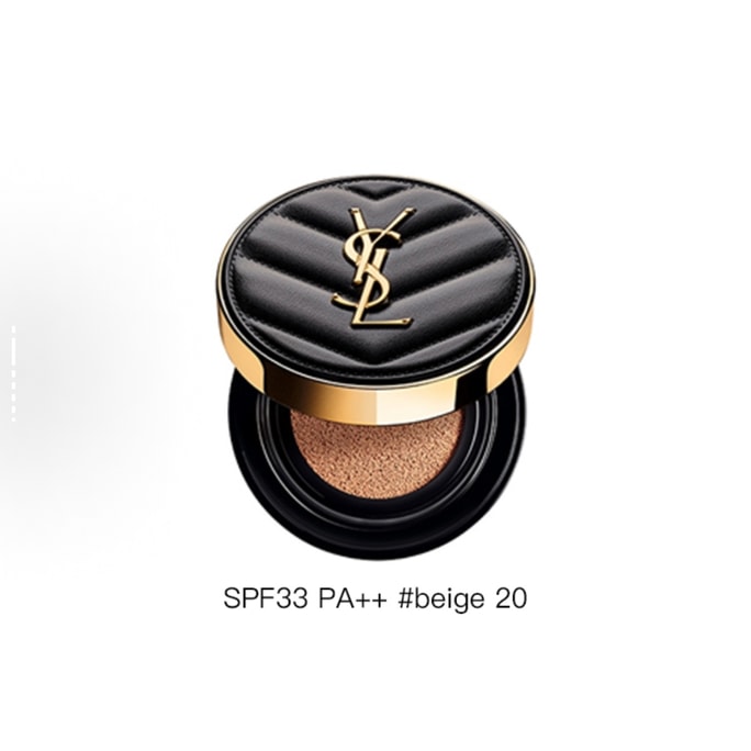 [홍콩 직송] 이브 생 로랑 재팬 뉴 브라이트닝 쿠션 파운데이션 [#B20 반투명 화이트 5g SPF23 PA++] 샘플 사이즈: 투명 워터리 미스트, 중간 커버력, 복합성 및 노멀 피부용