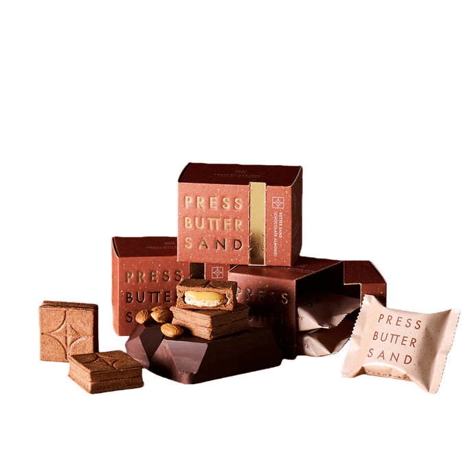 【日本直邮】 日本 press butter sand 超人气网红饼干 巧克力杏仁 黄油夹心饼干 3枚装