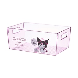Sanrio Cloud PET Clear Storage Box, Purple, Desktop Cosmetics Stationery Organizer