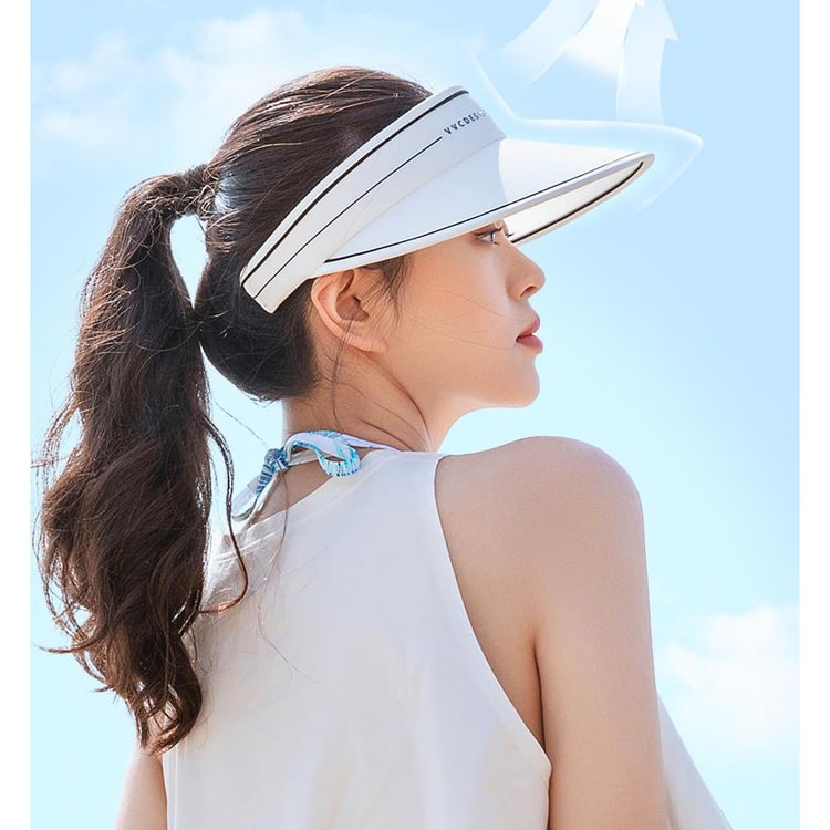 Sun hat UV protection face cover empty top simple white - Yamibuy.com