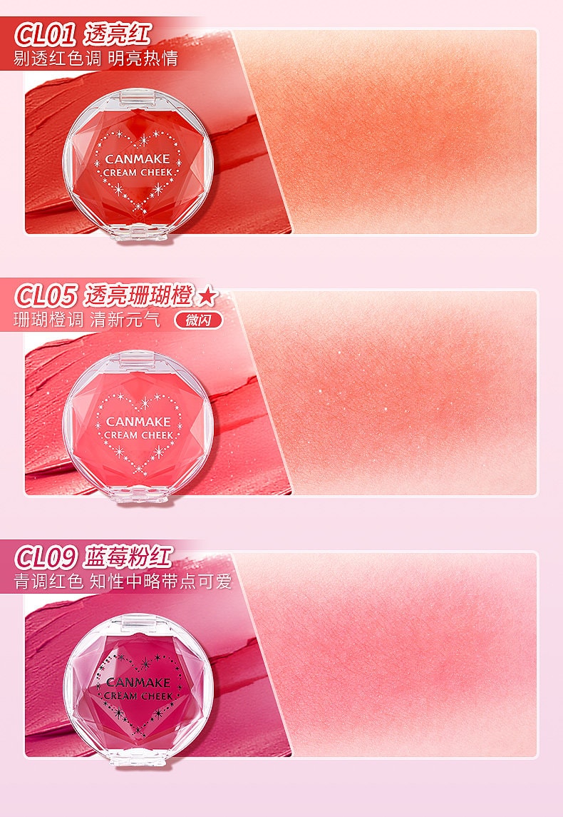 [Livraison directe du Japon] Japon CANMAKE Rouge à joues mono couleur naturel longue durée hydratant double usage lèvres et joues Kankame P05 Violet onirique 1 pièce