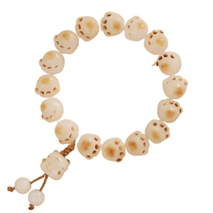 Hangzhou  Charcoal-Burned High-Density White Jade Bodhi Bead Bracelet, with a bracelet circumference of 15cm