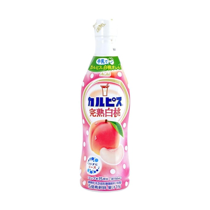 칼피스 화이트 피치 맛 농축 과일 주스 유산균 음료 15.89 fl oz [5배 희석]