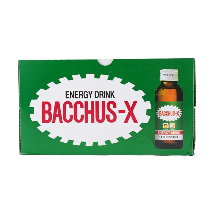 Bacchus-X Energy Drink Plus Ginseng, Functional Beverage, 3.38 fl oz * 10 bottles