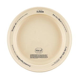 Round Plate Ceramic Plate Tableware Dish Plate Cream Black