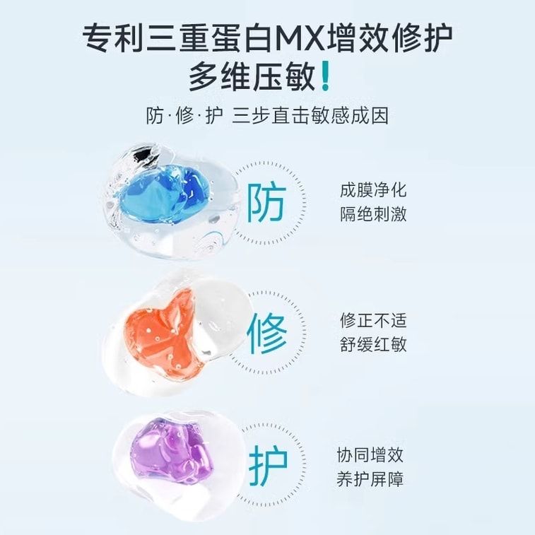 [중국 직배송] 잔얀 트리플 프로틴 너리싱 & 수딩 리페어링 마스크 - 수분 공급, 보습, 자외선에 민감하고 붉어지기 쉬운 피부 장벽 개선 (5매/박스) 3