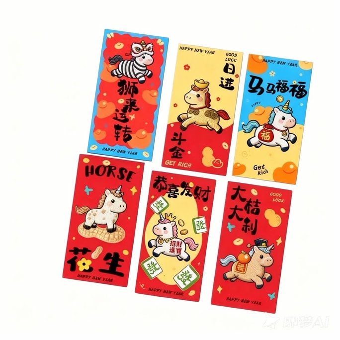 Leap&Bloom 招财进宝红包 2026马年新款 6个装