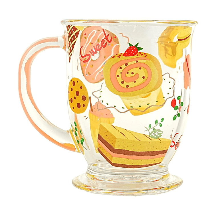 Tall Stemmed Cold Drink Glass, Donut Design, Elegant Summer Beverage Cup 5
