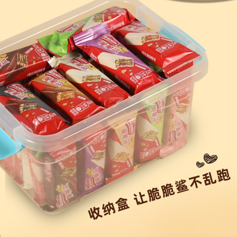 [중국 직배송] 네슬레 크리스피 샤크 초콜릿 웨이퍼 샌드위치 비스킷, 혼합 맛 [무료 보관함 포함] 풍부하고 바삭한 스낵, 사무실 보관에 적합, 짧은 스트립 형태 12.5g*60개입 8