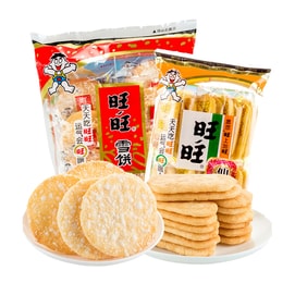 완탕 눈꽃 케이크 & 센베이 쌀과자 스낵 (84g + 52g) - 중국 직송 - 아이들을 위한 퍼프 쌀과자, 오후 티타임에 딱!