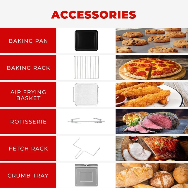 Countertop Convection Air Fryer Oven Stainless Steel 26L CAFO-A2601S 6-in-1 Multi-Functional 3