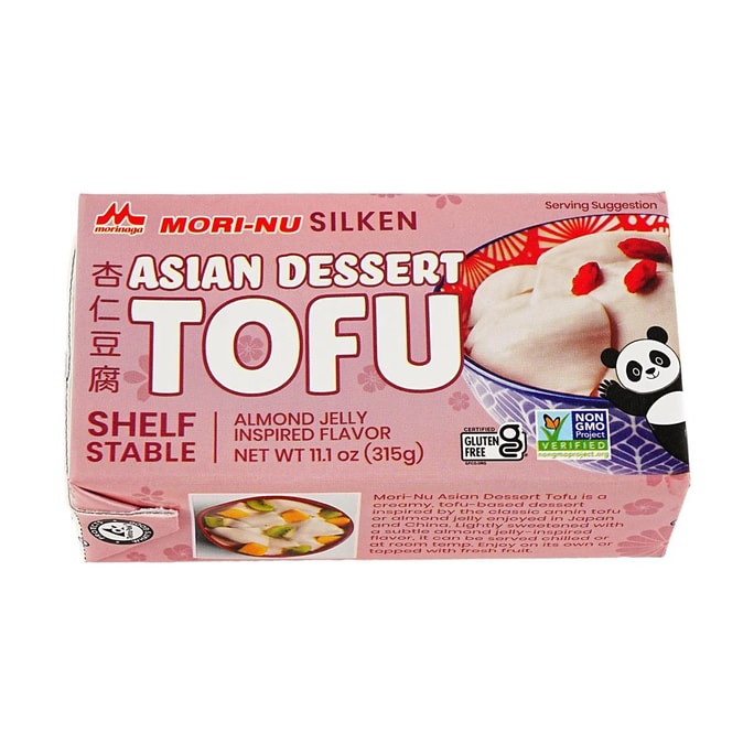 Mori-Nu Silken Tofu , Asian Dessert Type ,Almond Jelly Inspired Flavor,11.1 oz 【No Preservatives】【NON GMO】【Gluten Free】