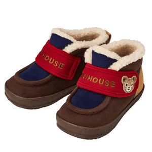 美國 MOM LOVES ME Miki House Kids Winter Booties Shoes in Navy / Brown US 7