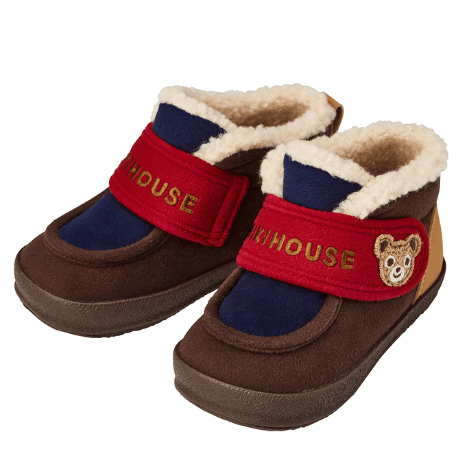 美国 MOM LOVES ME Miki House Kids Winter Booties Shoes in Navy / Brown US  7